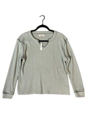 Madewell Superwarm Waffle Knit Long Sleeve Top Sage Green Size Small NWT